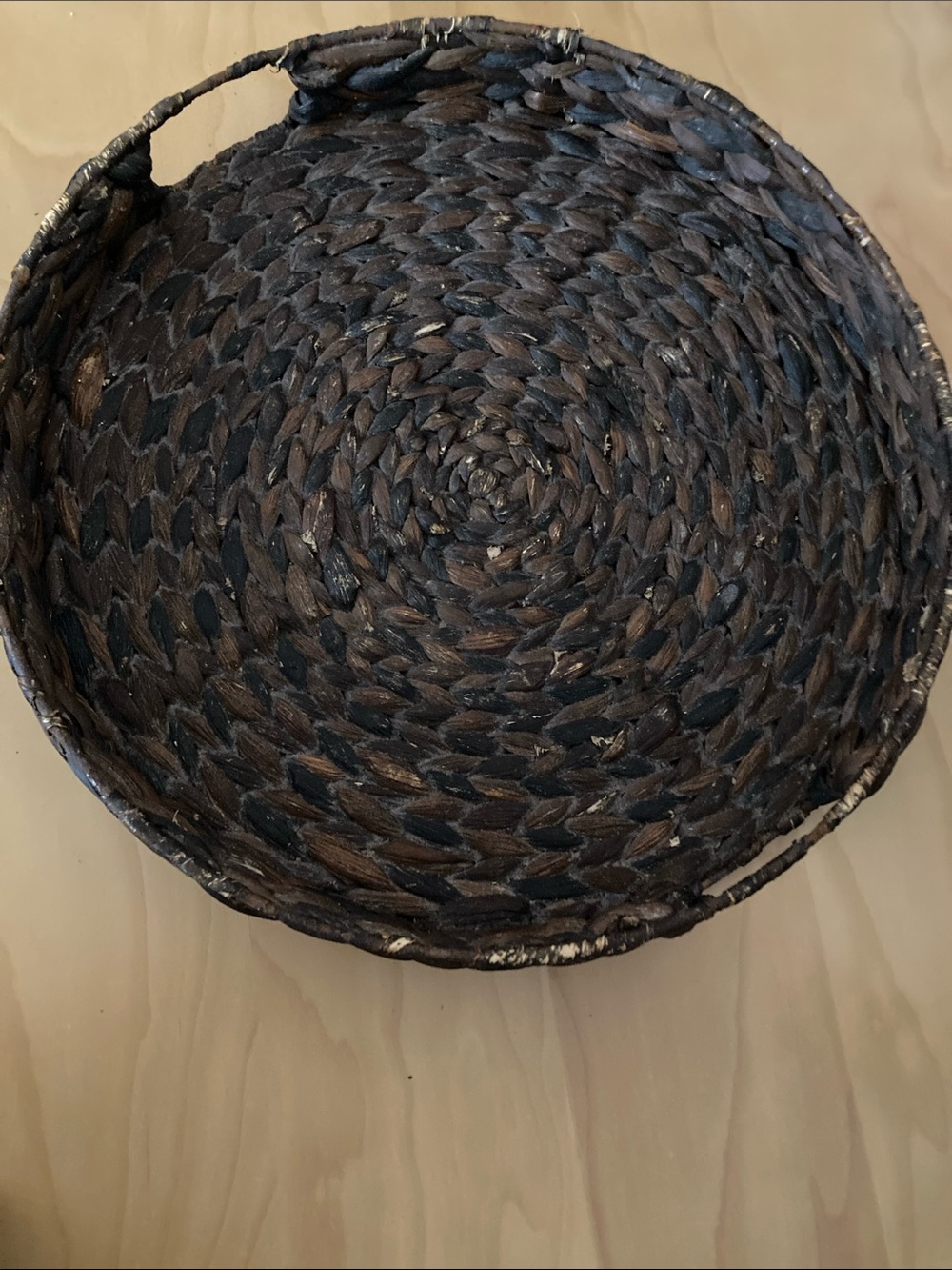 Pottery Barn Dark Brown Woven Seagrass Serving Basket